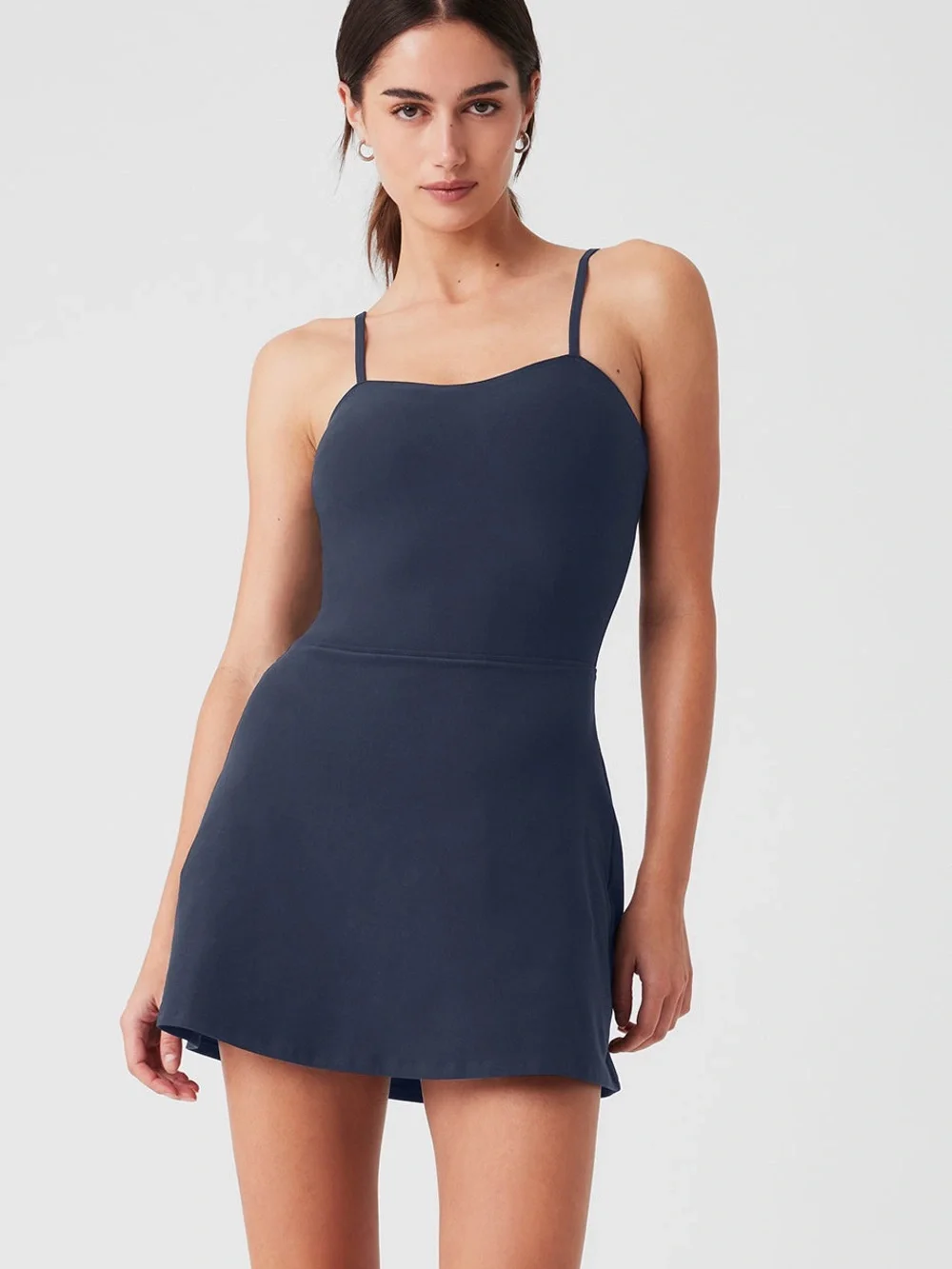 ALO YOGA Alosoft Courtside Tennis Dress Navy Blue Small